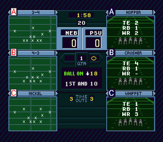 College Football's National Championship II Screenshot 13 (Sega Genesis)