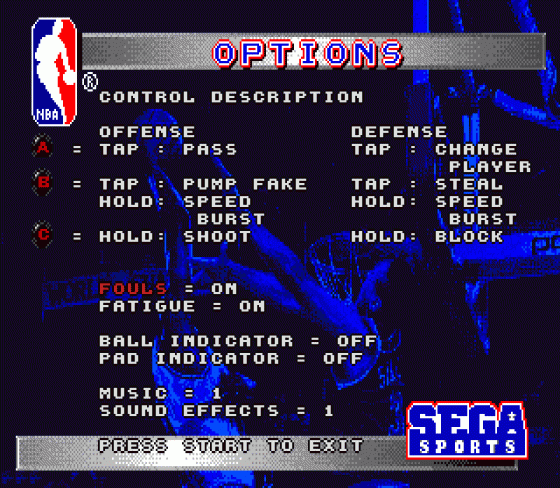 NBA Action '94 Screenshot 20 (Sega Genesis)