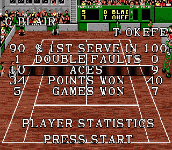 Pete Sampras Tennis Screenshot 12 (Sega Genesis)