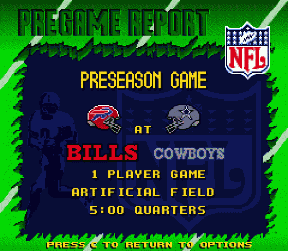 Troy Aikman Football Screenshot 10 (Sega Genesis)