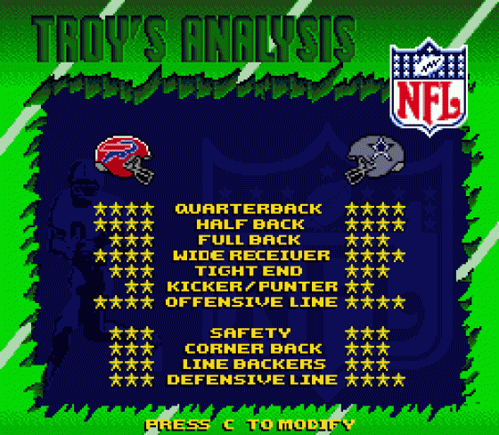 Troy Aikman Football Screenshot 12 (Sega Genesis)