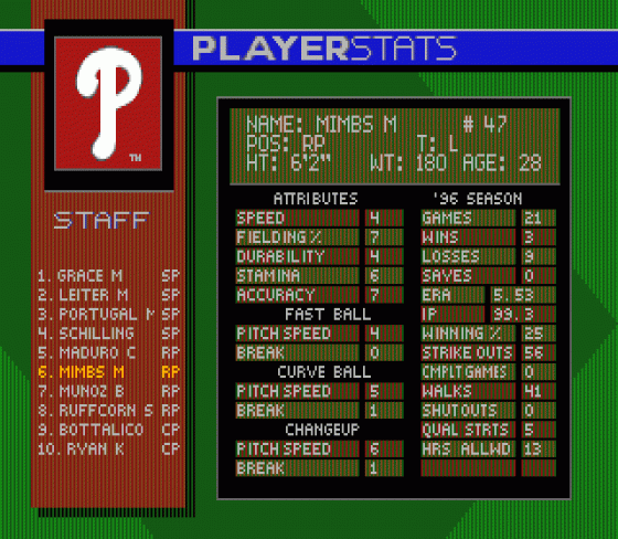 World Series Baseball 98 Screenshot 16 (Sega Genesis)