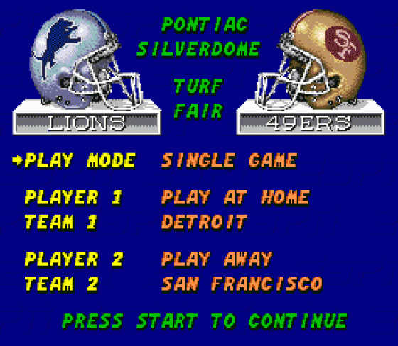 ESPN Sunday Night NFL Screenshot 20 (Sega Genesis)