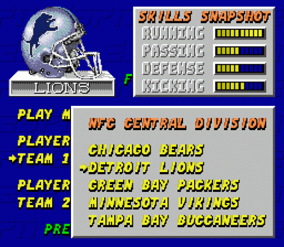 ESPN Sunday Night NFL Screenshot 21 (Sega Genesis)