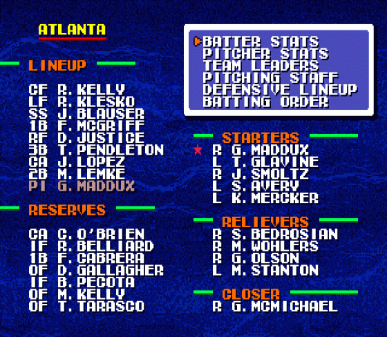 Tecmo Super Baseball Screenshot 10 (Sega Genesis)