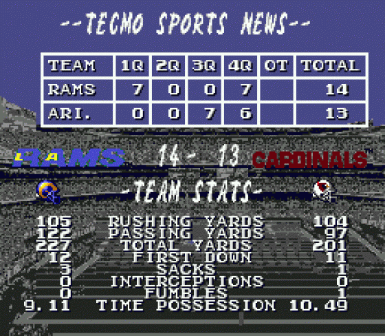 Tecmo Super Bowl II: Special Edition Screenshot 13 (Sega Genesis)