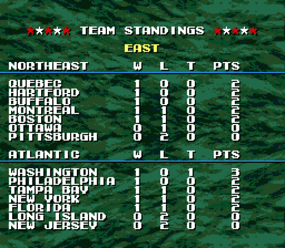 Tecmo Super Hockey Screenshot 20 (Sega Genesis)