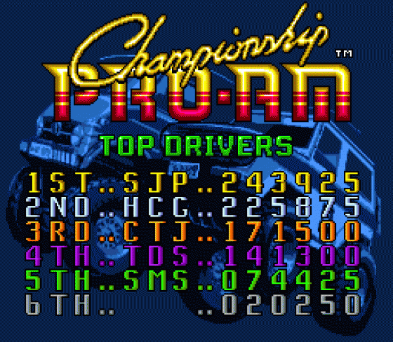 Championship Pro-Am Screenshot 18 (Sega Genesis)