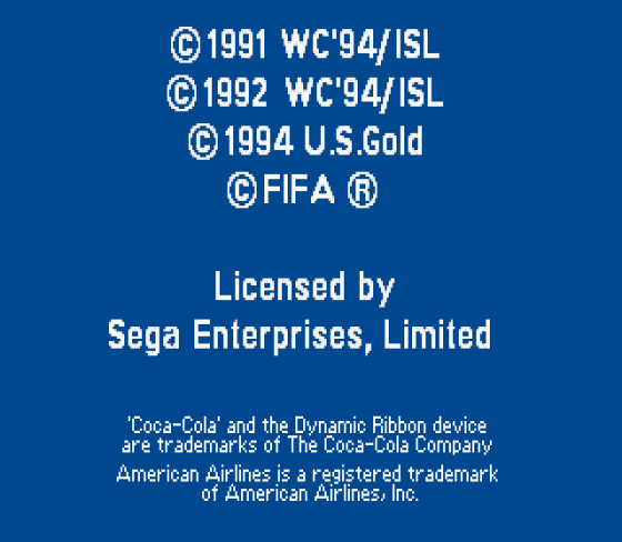World Cup USA 94 Screenshot 9 (Sega Genesis)