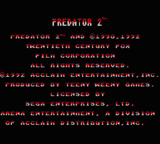 Predator 2 Screenshot 20 (Sega Master System (EU Version))