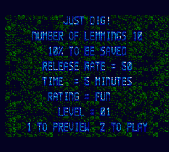 Lemmings Screenshot 7 (Sega Master System (EU Version))