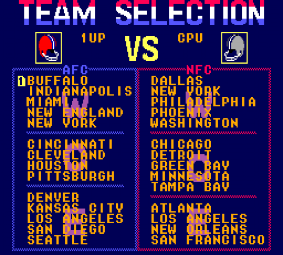 American Pro Football Screenshot 12 (Sega Master System (EU Version))