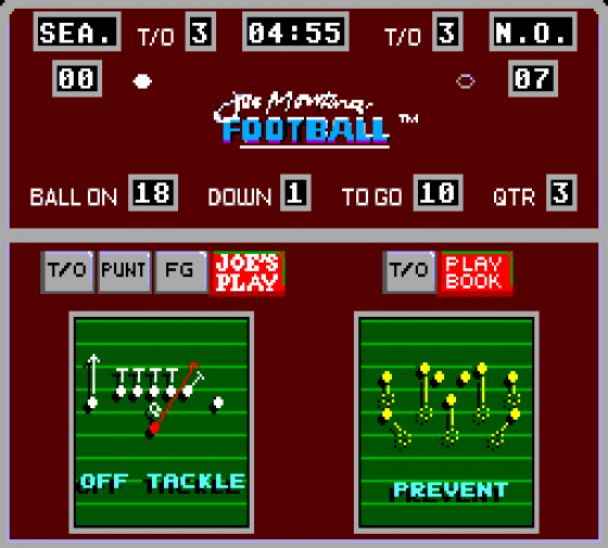 Joe Montana Football Screenshot 20 (Sega Master System (EU Version))