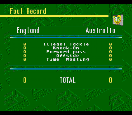 Australian Rugby League Screenshot 15 (Sega Mega Drive (EU Version))