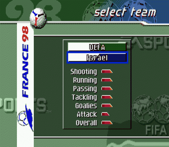 FIFA: Road to World Cup 98 Screenshot 11 (Sega Mega Drive (EU Version))