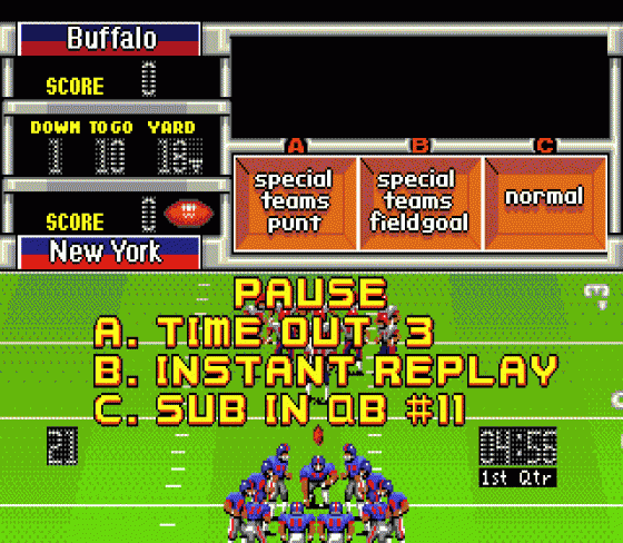 John Madden Football '92 Screenshot 14 (Sega Mega Drive (EU Version))