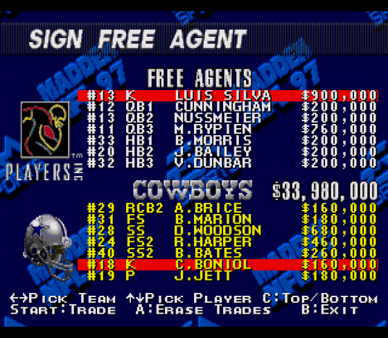 Madden NFL 97 Screenshot 19 (Sega Mega Drive (EU Version))