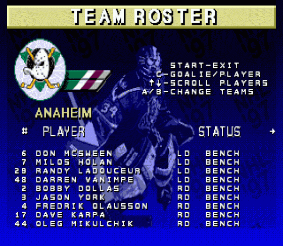 NHL 97 Screenshot 10 (Sega Mega Drive (EU Version))