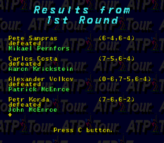 ATP Tour Screenshot 19 (Sega Mega Drive (EU Version))