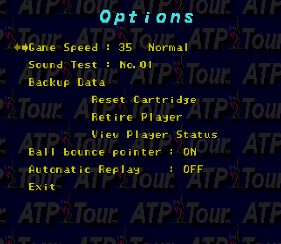 ATP Tour Screenshot 20 (Sega Mega Drive (EU Version))