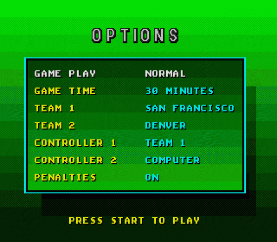 Joe Montana Football Screenshot 11 (Sega Mega Drive (EU Version))