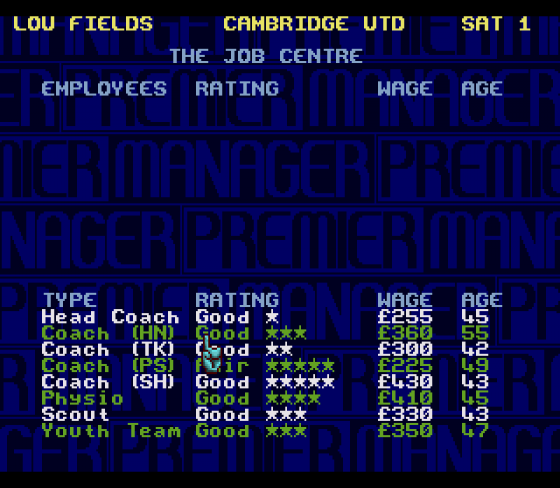 Premier Manager 97 Screenshot 8 (Sega Mega Drive (EU Version))