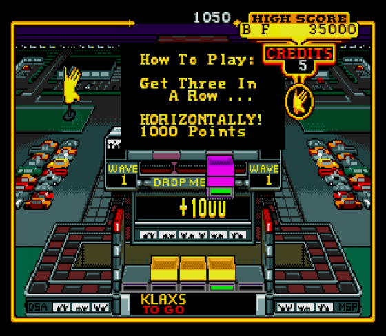 Klax Screenshot 5 (Sega Mega Drive (EU Version))