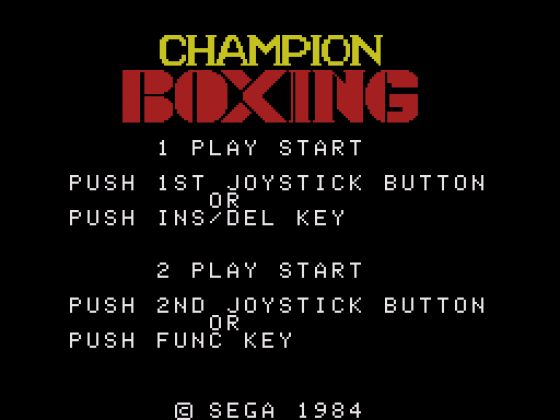 Champion Boxing Screenshot 6 (SC-3000/SG-1000)