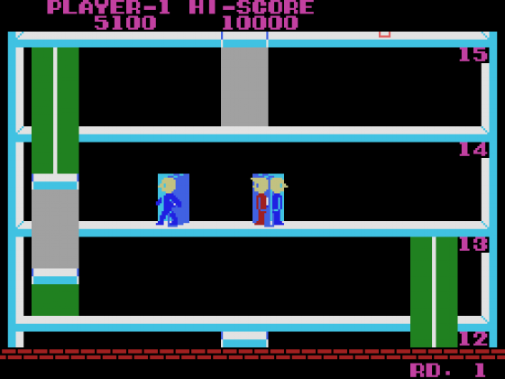 Elevator Action Screenshot 5 (SC-3000/SG-1000/Sega Mark III)