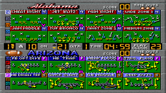 Bill Walsh College Football Screenshot 19 (Super Nintendo (US Version))