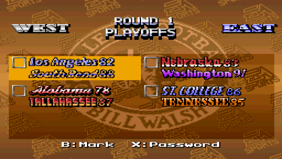 Bill Walsh College Football Screenshot 27 (Super Nintendo (US Version))