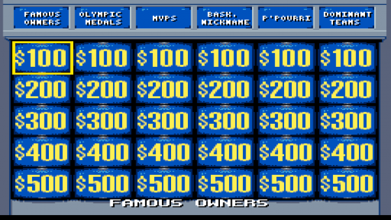 Jeopardy! Sports Edition Screenshot 5 (Super Nintendo (US Version))