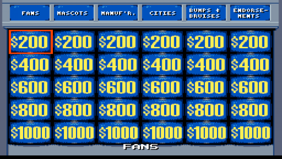 Jeopardy! Sports Edition Screenshot 11 (Super Nintendo (US Version))