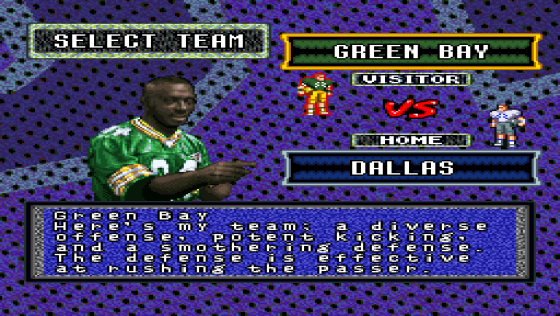 Sterling Sharpe: End 2 End Screenshot 11 (Super Nintendo (US Version))