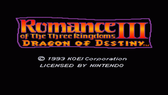 Romance Of The Three Kingdoms III: Dragon Of Destiny