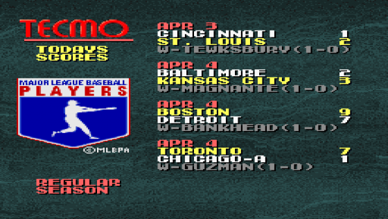 Tecmo Super Baseball Screenshot 13 (Super Nintendo (US Version))