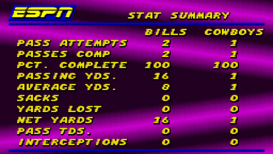 ESPN Sunday Night NFL Screenshot 11 (Super Nintendo (US Version))