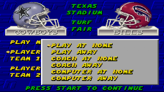 ESPN Sunday Night NFL Screenshot 22 (Super Nintendo (US Version))