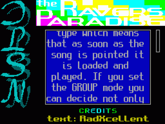 The Ravers' Paradise Screenshot 1 (Spectrum 128K)