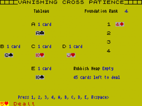 Vanishing Cross Patience Screenshot