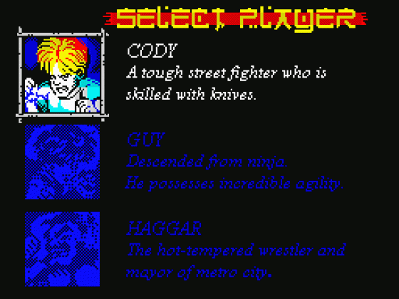 Mighty Final Fight Screenshot 17 (Spectrum 128K/+2/+3)