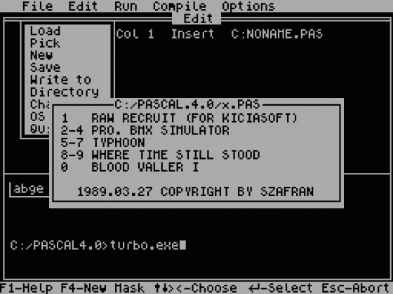 Turbo Pascal Screenshot