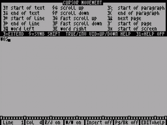 Tasword Plus Two Screenshot 1 (Spectrum 128K)