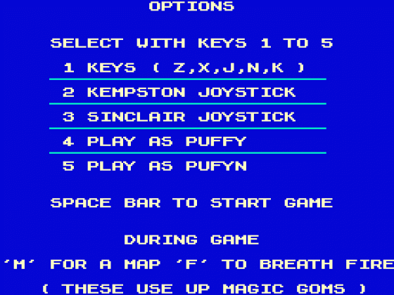 Puffy's Saga Screenshot 14 (Spectrum 128K)