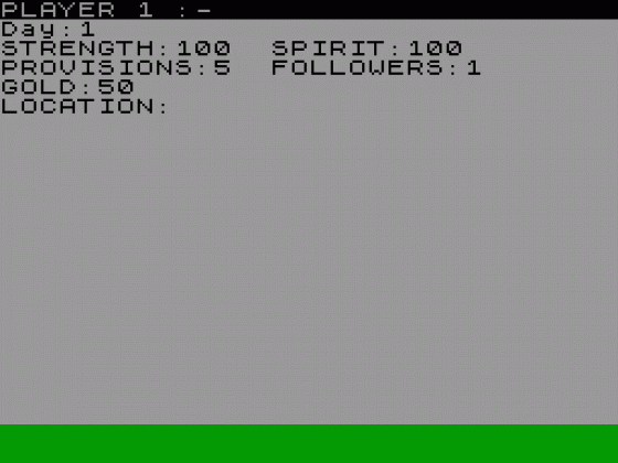 Usurper Screenshot 1 (Spectrum 16K/48K)