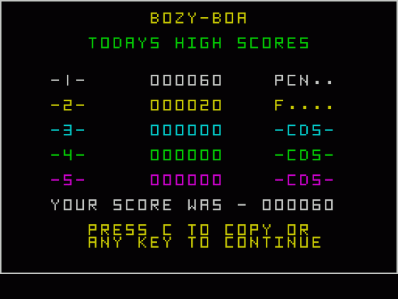 Bozy Boa Screenshot 5 (Spectrum 16K)