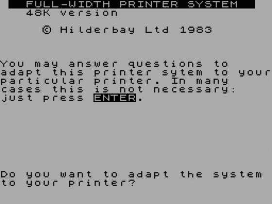 Hilderbay Printer Program