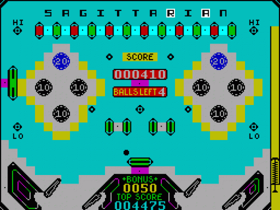 Pinball Screenshot 1 (Spectrum 16K)