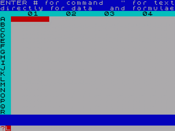 VU-Calc Screenshot 1 (Spectrum 16K/48K)