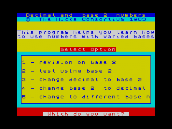 Junior Maths Tape 1 Screenshot 1 (Spectrum 16K)